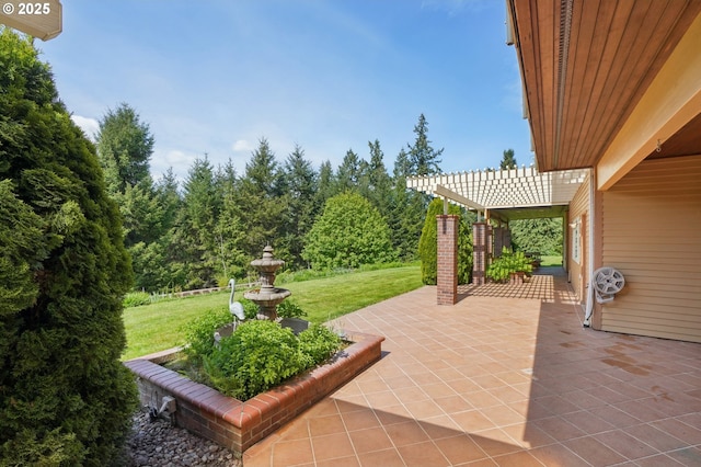 view of patio / terrace with a pergola