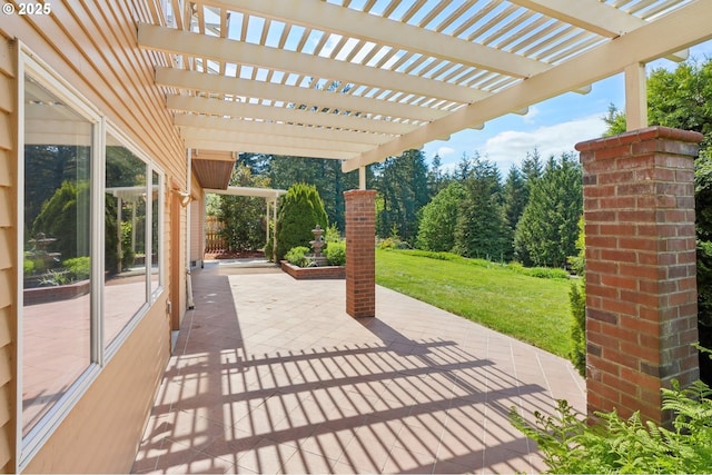 view of patio / terrace with a pergola