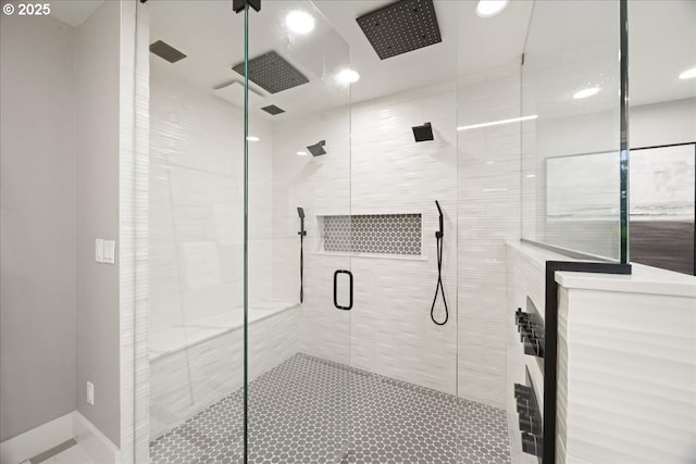 bathroom with walk in shower