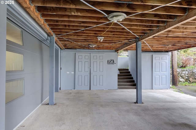 basement with stairs