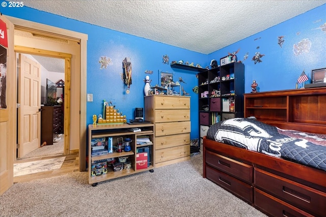 22260 E Wild Fern Ln, Brightwood, OR 97011 - bedroom featuring a textured ceiling and carpet floors