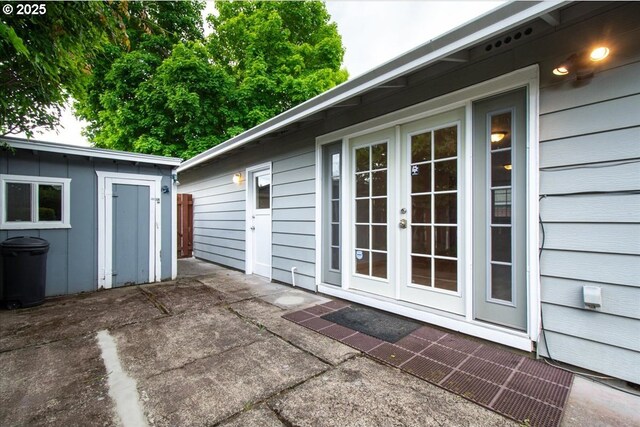 4603 SE 16th Ct, Gresham, OR 97080 - view of patio with french doors and an outdoor structure
