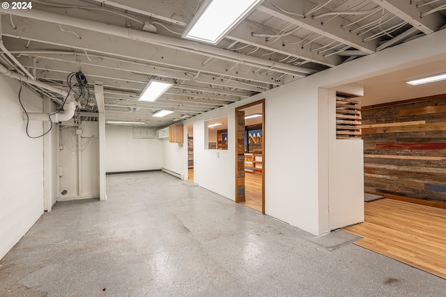 view of finished basement