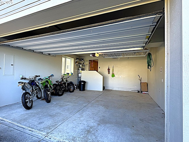 garage with electric panel