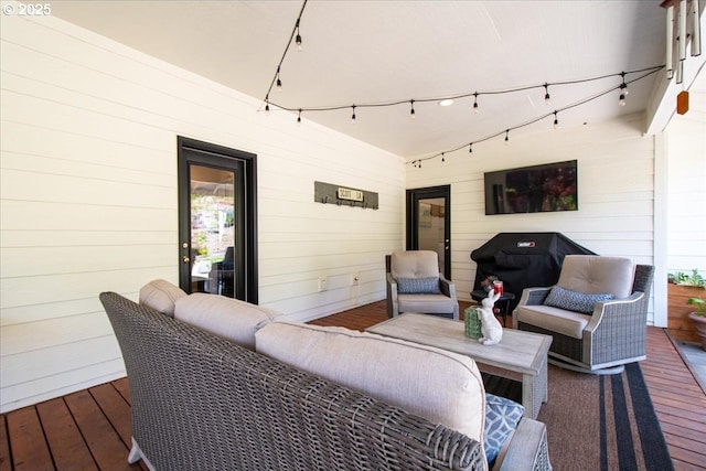 deck featuring an outdoor hangout area
