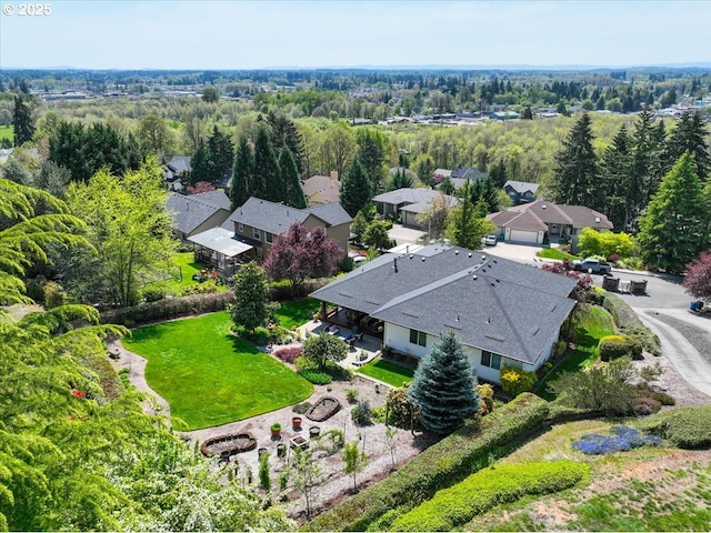 drone / aerial view with a residential view
