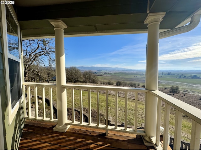 balcony with a rural view