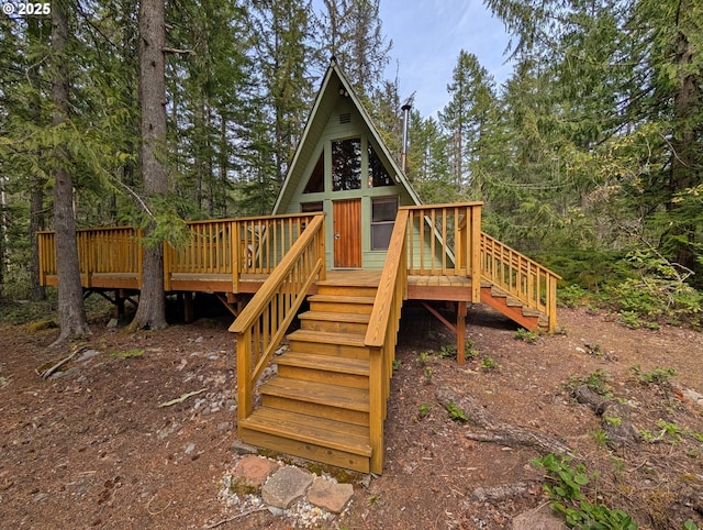 75887 E Rd 28, Rhododendron, OR 97049 - wooden deck featuring stairs