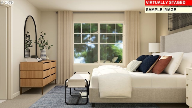 bedroom featuring carpet and multiple windows