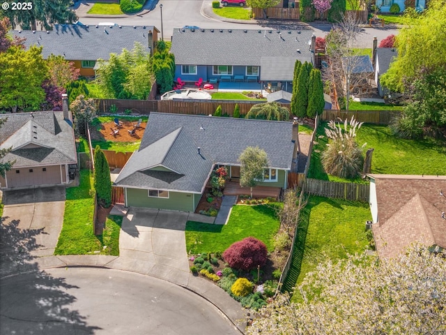 aerial view of residential area