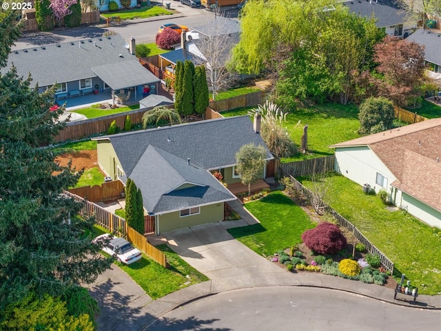 aerial view of residential area
