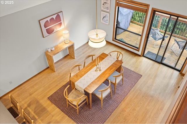 dining space featuring hardwood / wood-style floors