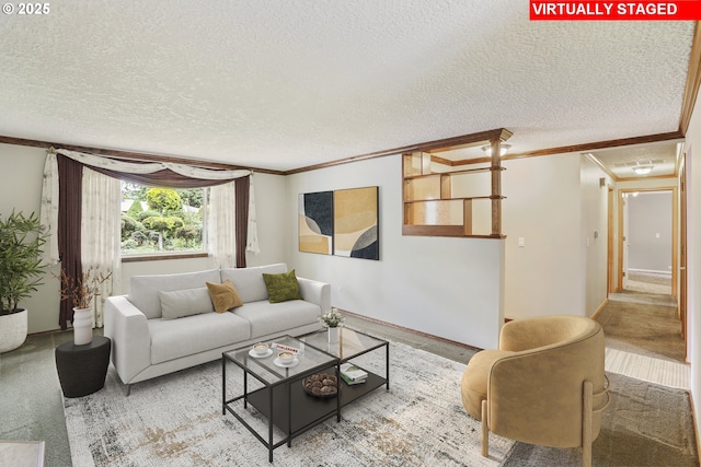 17445 S Beckman Rd, Oregon City, OR 97045 - living area with ornamental molding and a textured ceiling