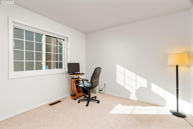 home office with carpet