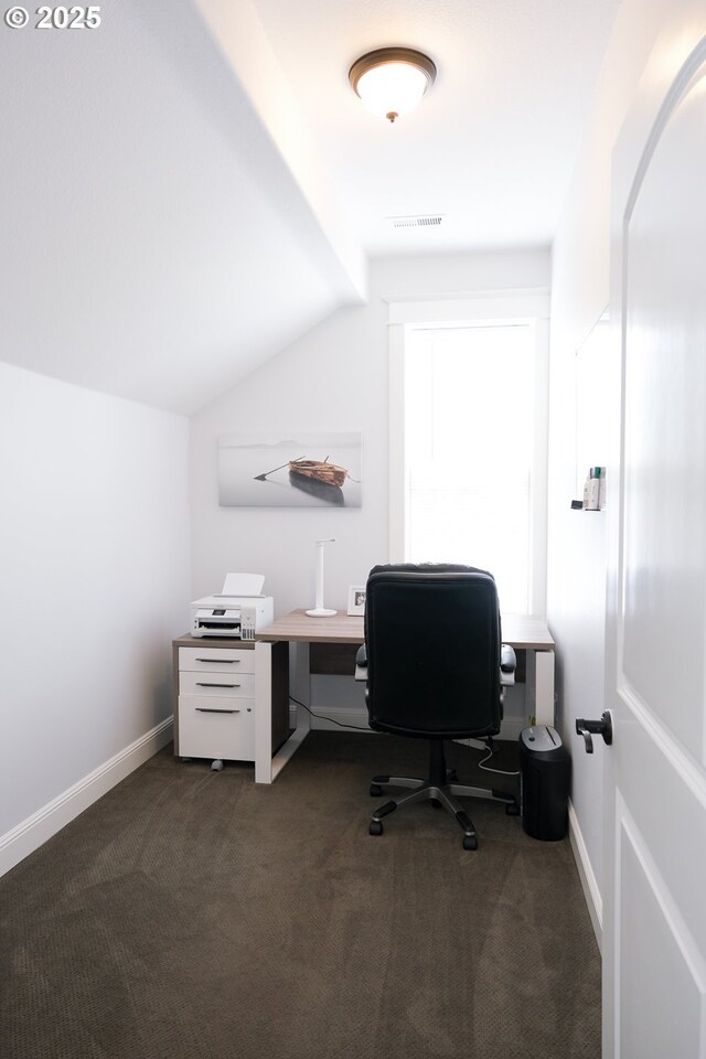 4604 NE 119th St, Vancouver, WA 98686 - office space featuring dark carpet, visible vents, baseboards, and lofted ceiling