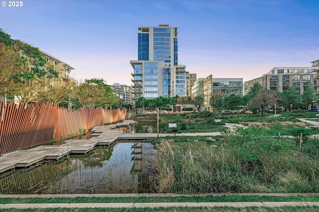 exterior space featuring a boat dock