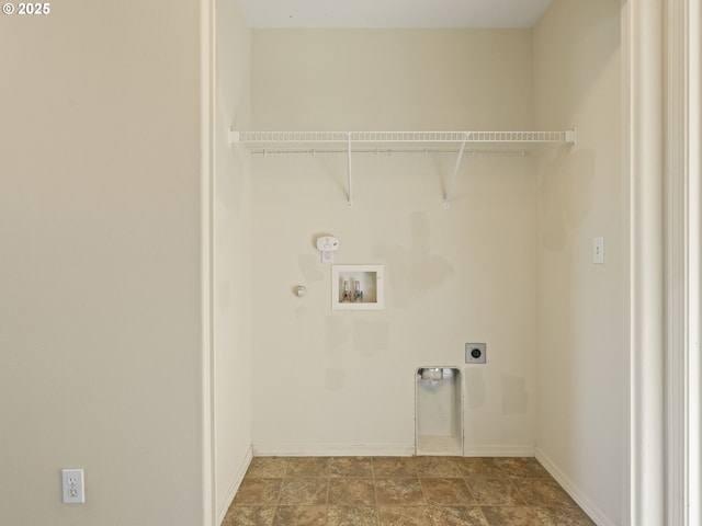 washroom with gas dryer hookup, washer hookup, and hookup for an electric dryer