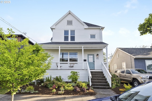 5106 N Bowdoin St, Portland, OR 97203 - view of front facade with a porch and a shingled roof