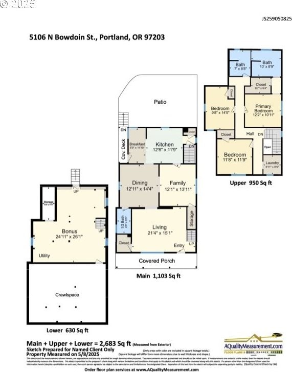 5106 N Bowdoin St, Portland, OR 97203 - floor plan / room layout
