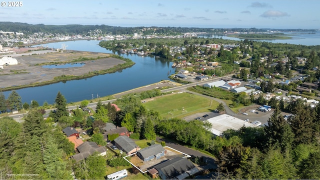 760 H St, Coos Bay, OR 97420 - aerial overview of property's location with a nearby body of water and nearby suburban area