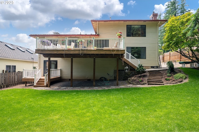 11560 SE 108th Ave, Happy Valley, OR 97086 - back of property featuring stairs, a deck, and a chimney