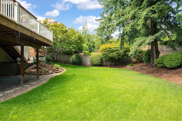 11560 SE 108th Ave, Happy Valley, OR 97086 - fenced backyard featuring stairway and a deck