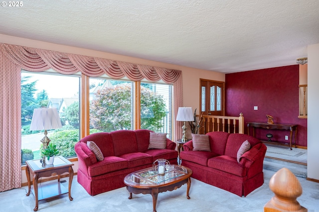 11560 SE 108th Ave, Happy Valley, OR 97086 - living area featuring a textured ceiling and carpet