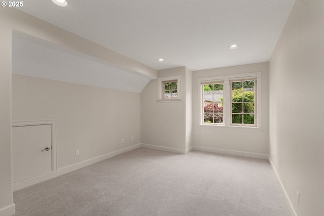 4661 Trillium, Woods, Lake Oswego, OR 97035 - additional living space featuring light carpet, recessed lighting, and vaulted ceiling