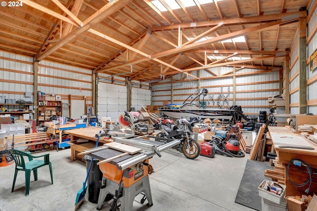6836 NW Bony Rd, Yamhill, OR 97148 - garage with a workshop area and metal wall