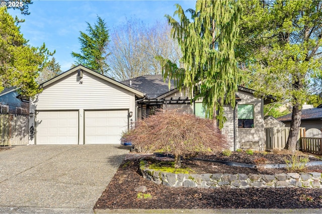 view of front of house with a garage