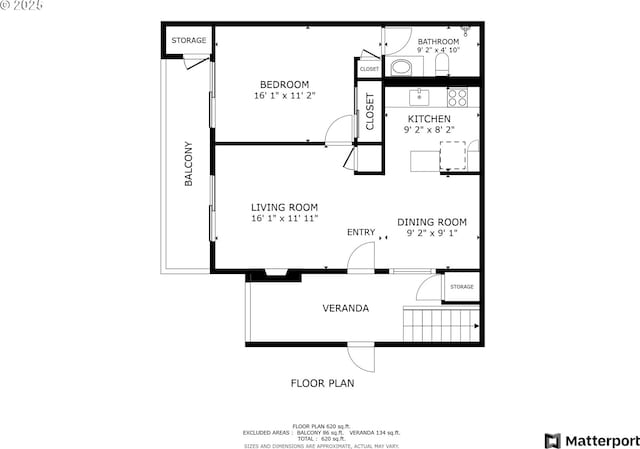 bedroom featuring wood finished floors, an office area, recessed lighting, and a ceiling fan