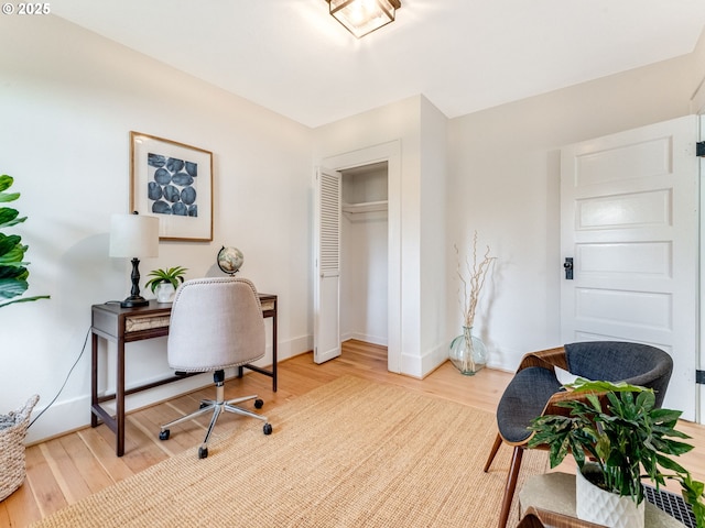 office featuring wood-type flooring