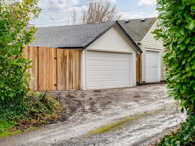 view of garage