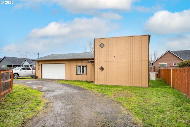 view of property exterior with a yard