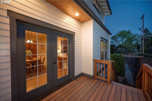 deck with french doors
