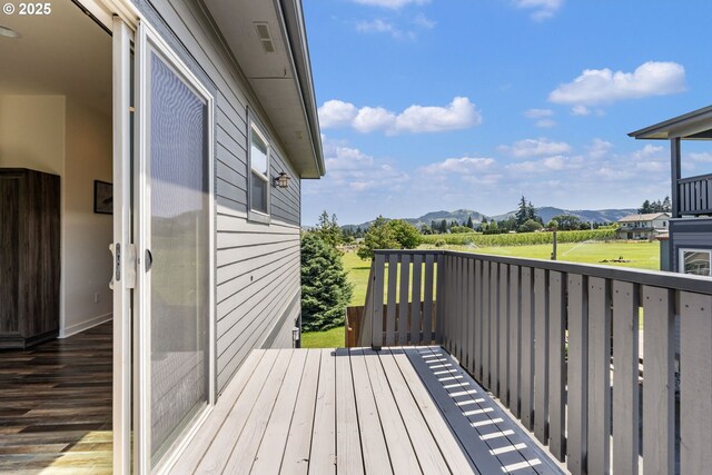 1105 29th St, Hood River, OR 97031 - wooden deck with a mountain view