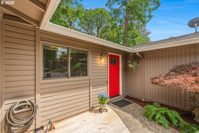 8740 SW Bomar Ct, Portland, OR 97223 - entrance to property with a wooden deck