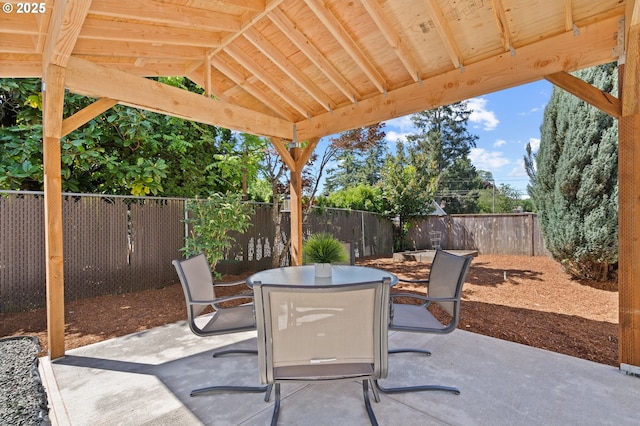 view of patio with a fenced backyard