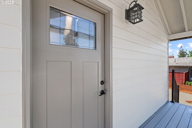view of exterior entry