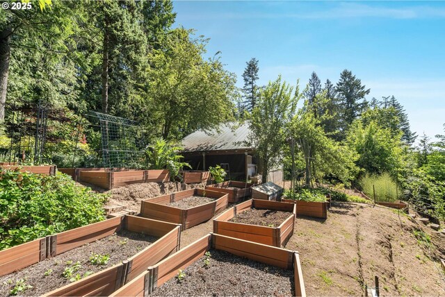 16448 NW Mcnamee Rd, Portland, OR 97231 - view of yard featuring a vegetable garden
