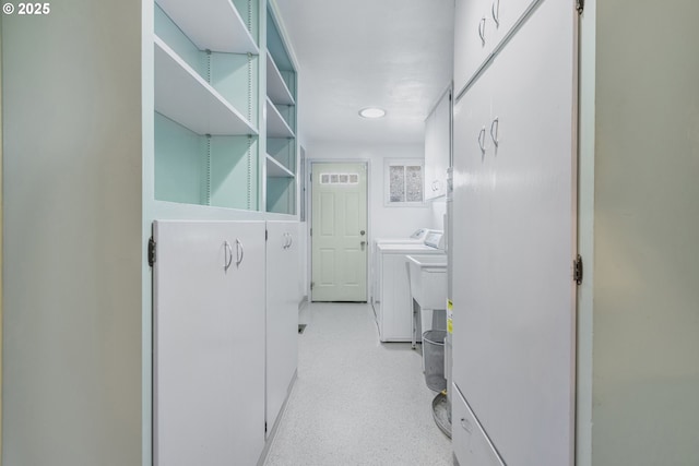 2691 Country Ln, Eugene, OR 97401 - washroom featuring washing machine and dryer and recessed lighting