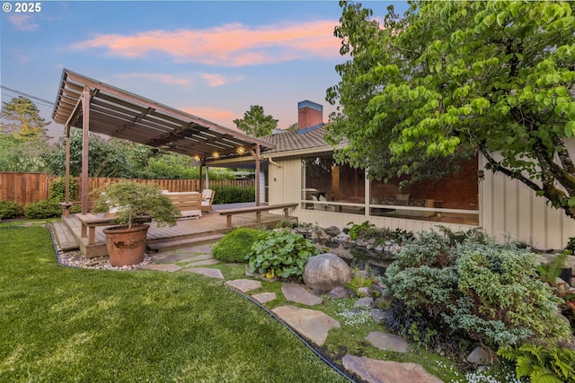 2691 Country Ln, Eugene, OR 97401 - view of yard with a deck and a pergola