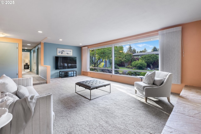 2691 Country Ln, Eugene, OR 97401 - carpeted living room featuring recessed lighting