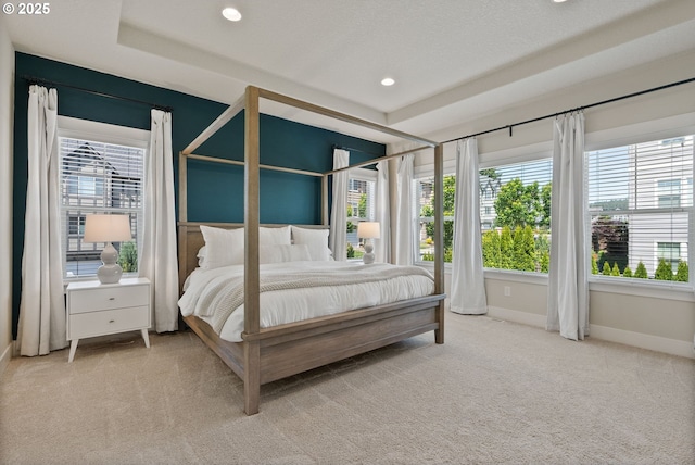 16943 SW Snowdale St, Beaverton, OR 97007 - bedroom with baseboards, light carpet, and recessed lighting