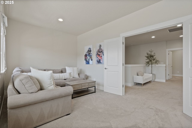 16943 SW Snowdale St, Beaverton, OR 97007 - living room featuring carpet flooring, recessed lighting, and baseboards