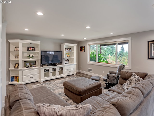 living room featuring wood-type flooring