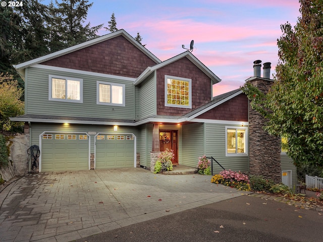 view of front of home featuring a garage