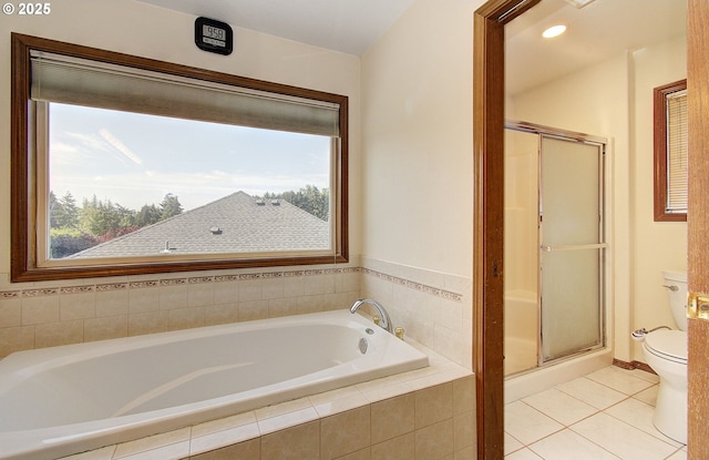 13107 SE 26th St, Vancouver, WA 98683 - bathroom with toilet, healthy amount of natural light, a garden tub, and a shower stall