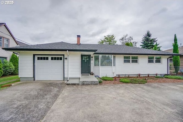 2919 SE 3rd Ave, Camas, WA 98607 - ranch-style home with driveway, an attached garage, and a chimney