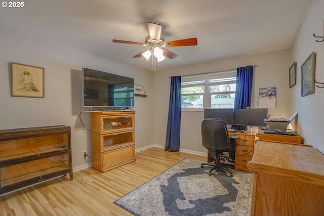 2919 SE 3rd Ave, Camas, WA 98607 - home office with a ceiling fan and wood finished floors